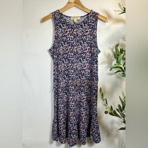 Michael Kors Navy Floral Midi Dress